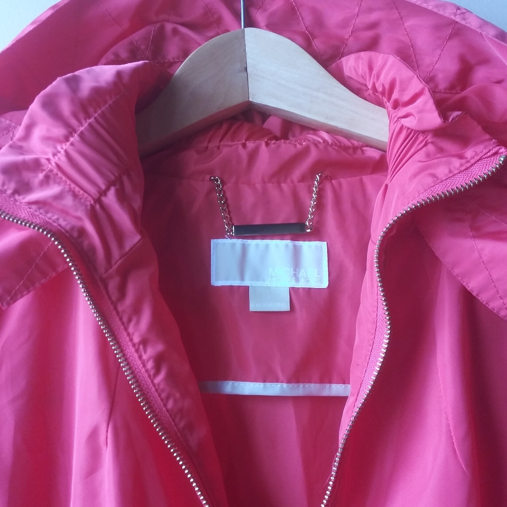 🌸 Michael Kors Spring parka with hood sz S EUC - Picture 7 of 12